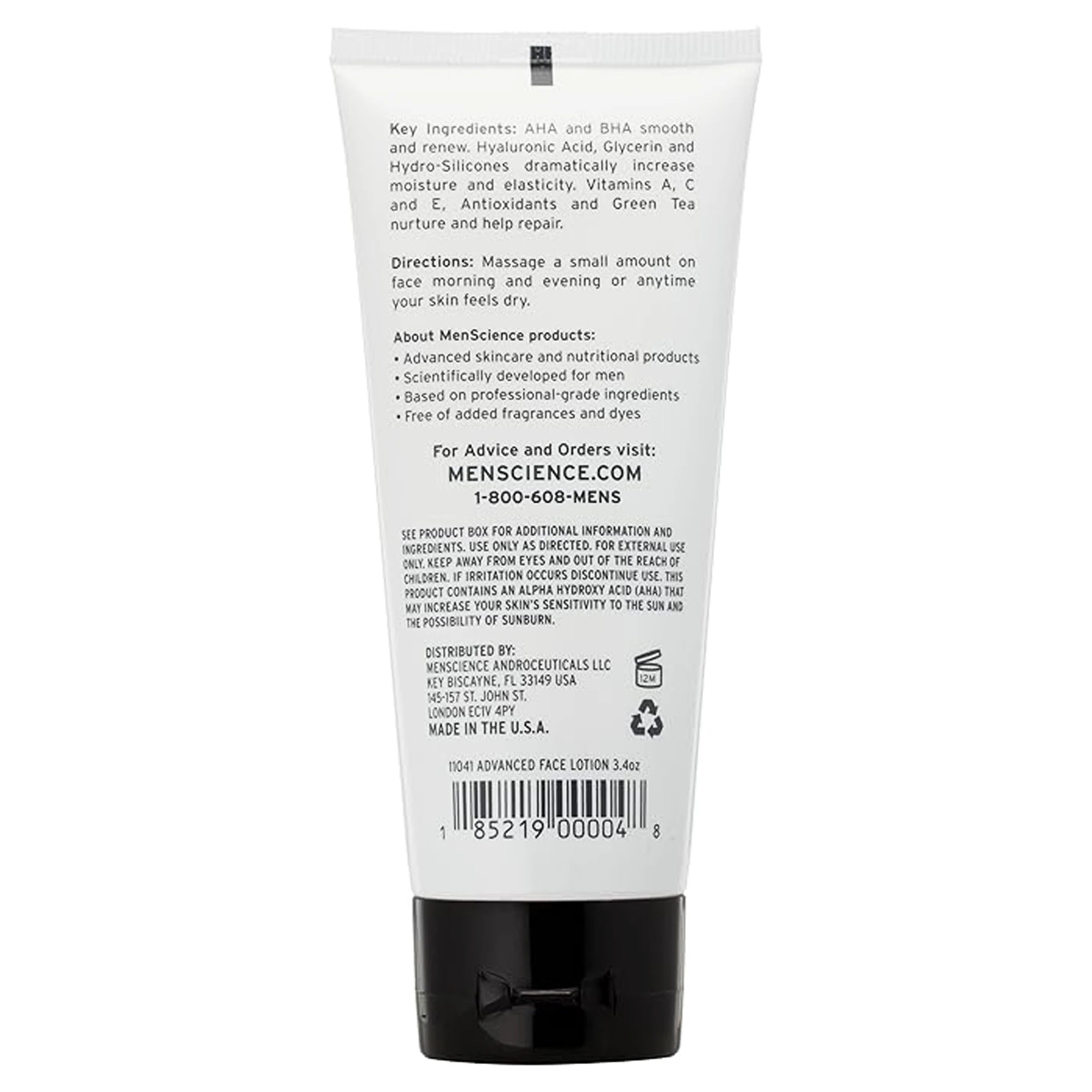 Menscience Advanced Face Lotion product image back large