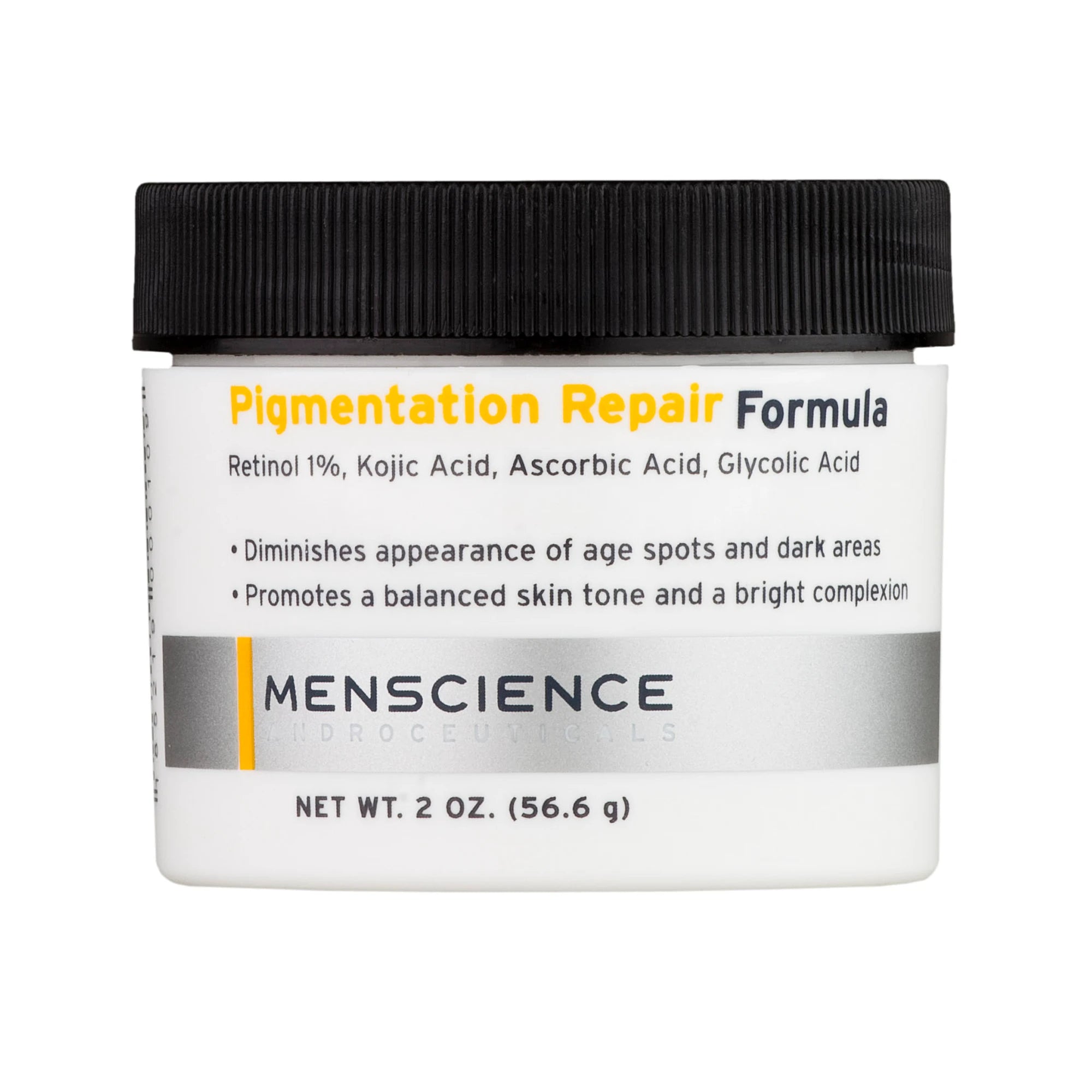 Menscience Pigmentation Repair Formula jar on a white background