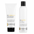 Menscience skincare set featuring a white sunscreen SPF30 tube with a black cap and a white daily face wash bottle with a black cap, on a plain white background.